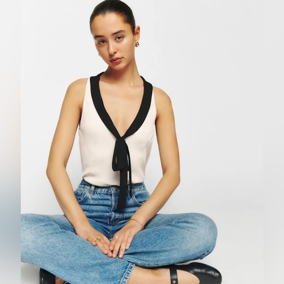 Reformation Tops - Reformation Jolene Tie-Front Blouse